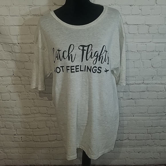 NWOT XL CATCH flights not FEELINGS tshirt - Picture 1 of 4